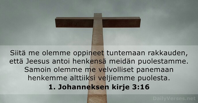 1. Johanneksen kirje 3:16