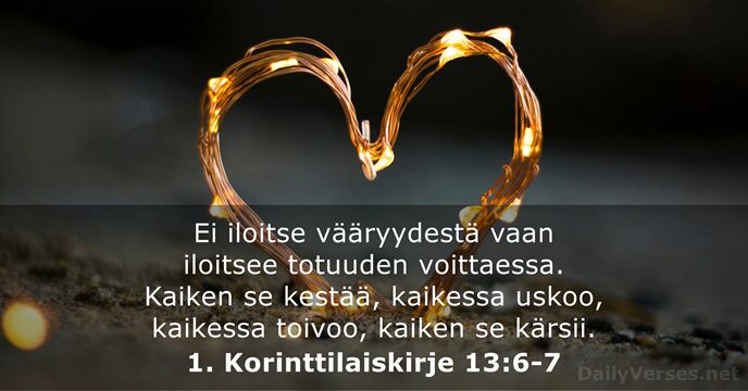 1. Korinttilaiskirje 13:6-7