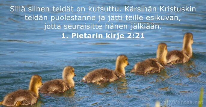 1. Pietarin kirje 2:21
