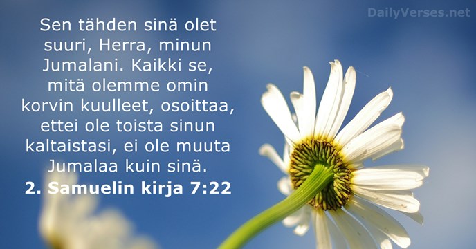 2. Samuelin kirja 7:22