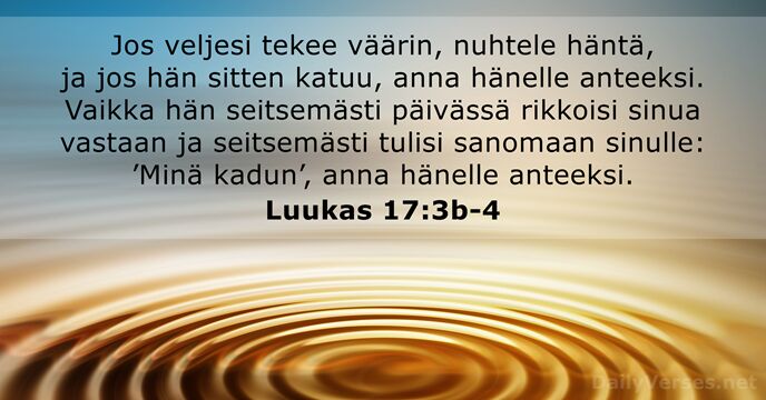 Luukas 17:3b-4