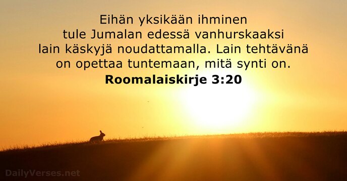 Roomalaiskirje 3:20