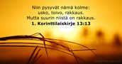 1. Korinttilaiskirje 13:13