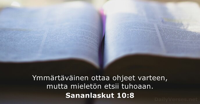 Sananlaskut 10:8