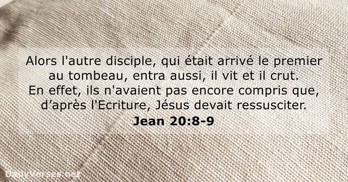 Jean 20:8-9