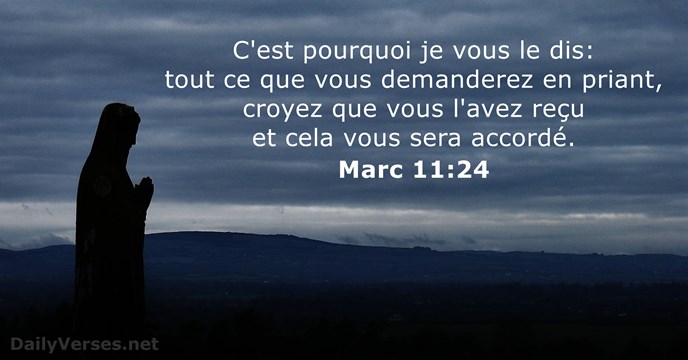 C'est pourquoi je vous le dis: tout ce que vous demanderez en… Marc 11:24