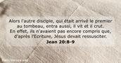 Jean 20:8-9