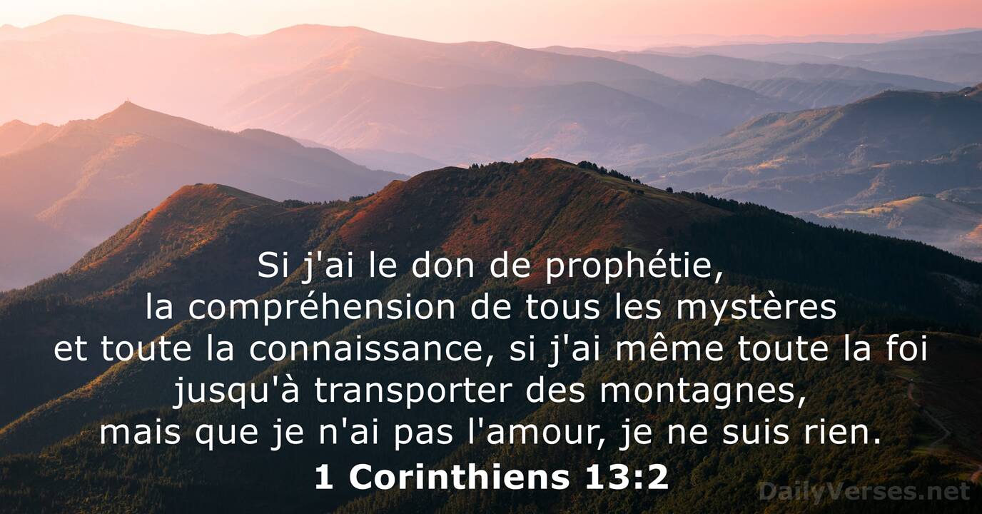 1 Corinthiens 13 2 Verset De La Bible Dailyverses Net