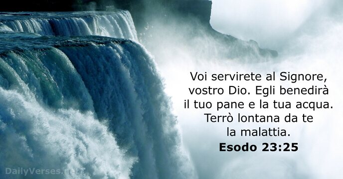 Voi servirete al Signore, vostro Dio. Egli benedirà il tuo pane e… Esodo 23:25