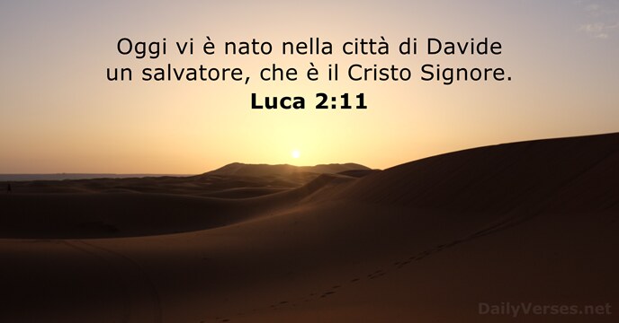 Oggi vi è nato nella città di Davide un salvatore, che è… Luca 2:11