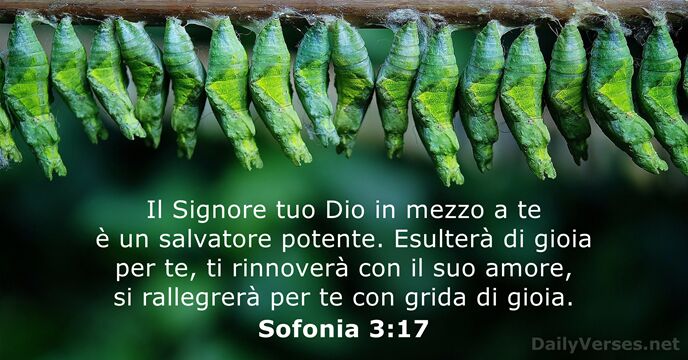 Il Signore tuo Dio in mezzo a te è un salvatore potente… Sofonia 3:17