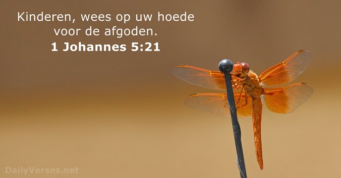 Kinderen, wees op uw hoede voor de afgoden. 1 Johannes 5:21