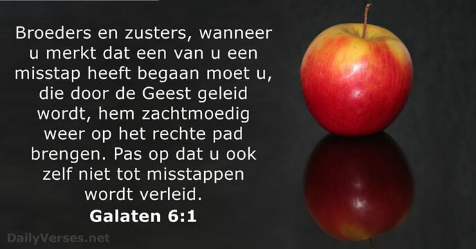 Broeders en zusters, wanneer u merkt dat een van u een misstap… Galaten 6:1