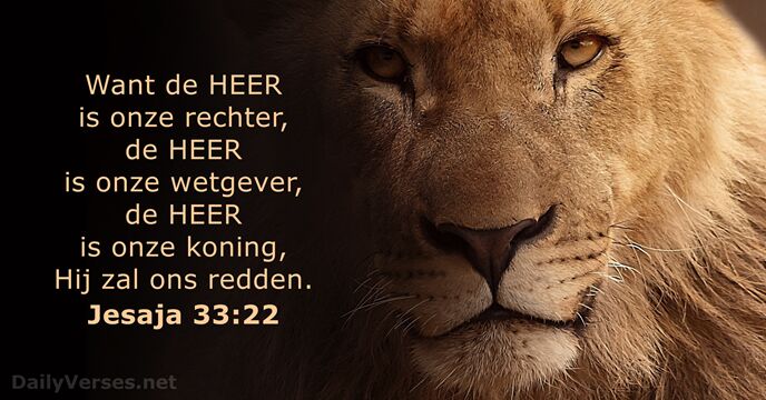 Want de HEER is onze rechter, de HEER is onze wetgever, de… Jesaja 33:22