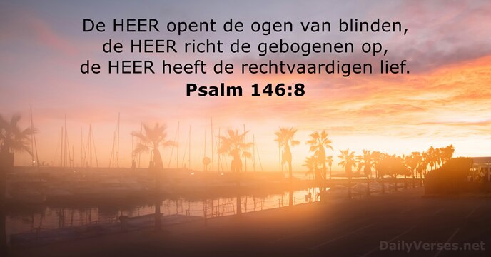 De HEER opent de ogen van blinden, de HEER richt de gebogenen… Psalm 146:8