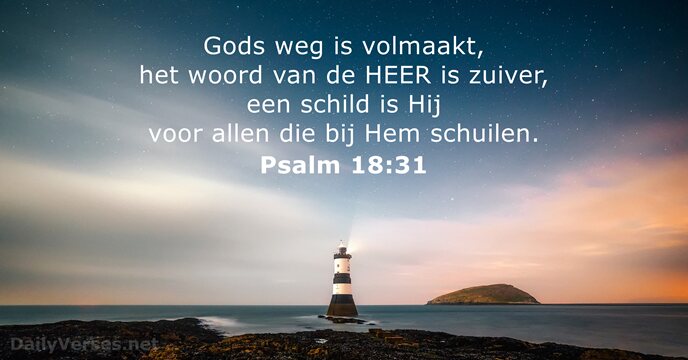 Gods weg is volmaakt, het woord van de HEER is zuiver, een… Psalm 18:31