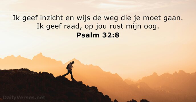 Ik geef inzicht en wijs de weg die je moet gaan. Ik… Psalm 32:8