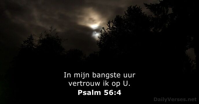 In mijn bangste uur vertrouw ik op U. Psalm 56:4