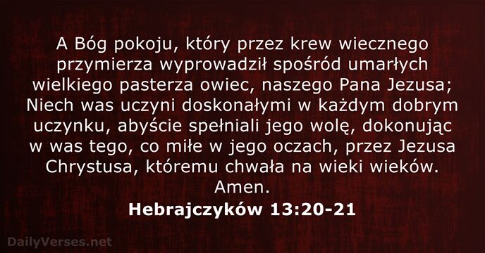 Hebrajczyków 13:20-21