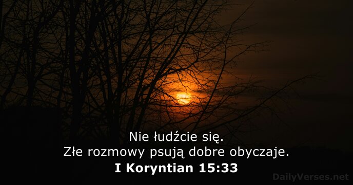 I Koryntian 15:33