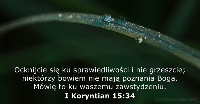 I Koryntian 15:34