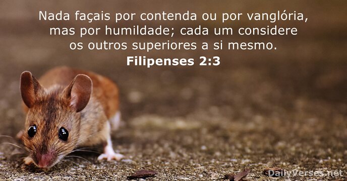 Nada façais por contenda ou por vanglória, mas por humildade; cada um… Filipenses 2:3