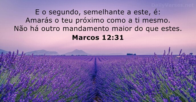 E o segundo, semelhante a este, é: Amarás o teu próximo como… Marcos 12:31