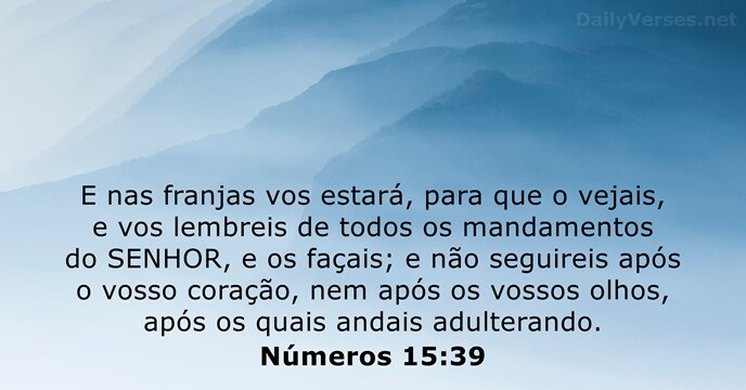 E nas franjas vos estará, para que o vejais, e vos lembreis… Números 15:39