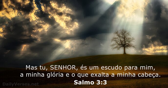 Mas tu, SENHOR, és um escudo para mim, a minha glória e… Salmo 3:3