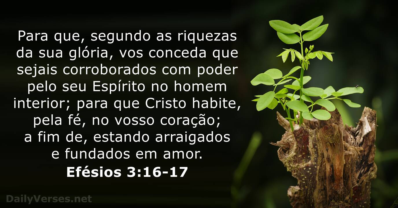 Efésios 3:20-21 Ora, àquele que é poderoso para fazer infinitamente mais do  que tudo quanto pedimos ou pensamos, conforme o seu poder que opera em nós,  a ele seja a glória, na