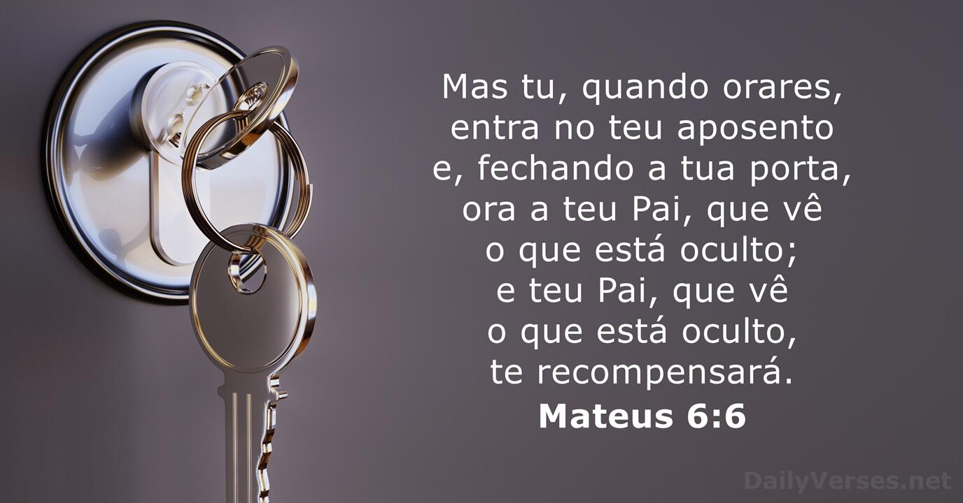 Mateus 6:1-5 “Tenham cuidado! Não pratiquem suas boas ações em público,  para serem admirados por outros, pois não receberão a recompensa de seu  Pai, que está no céu. Quando ajudarem alguém necessitado