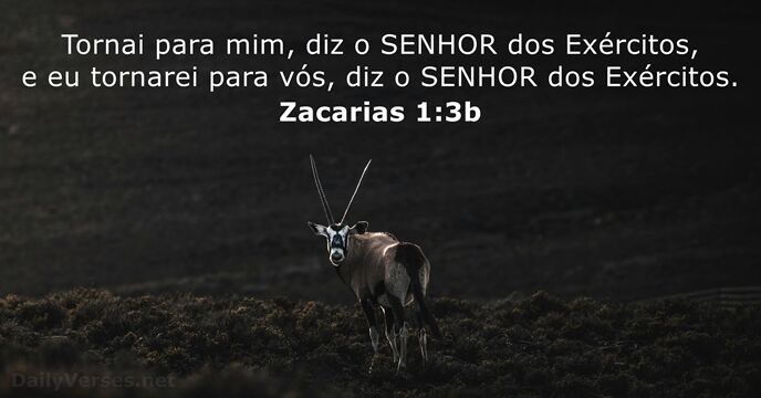 Tornai para mim, diz o SENHOR dos Exércitos, e eu tornarei para… Zacarias 1:3b