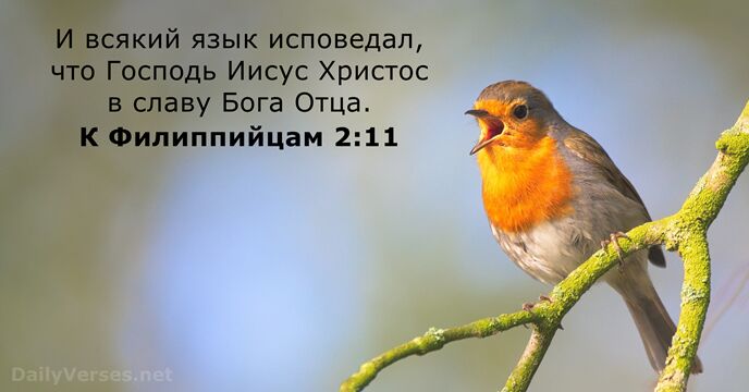 И всякий язык исповедал, что Господь Иисус Христос в славу Бога Отца. К Филиппийцам 2:11