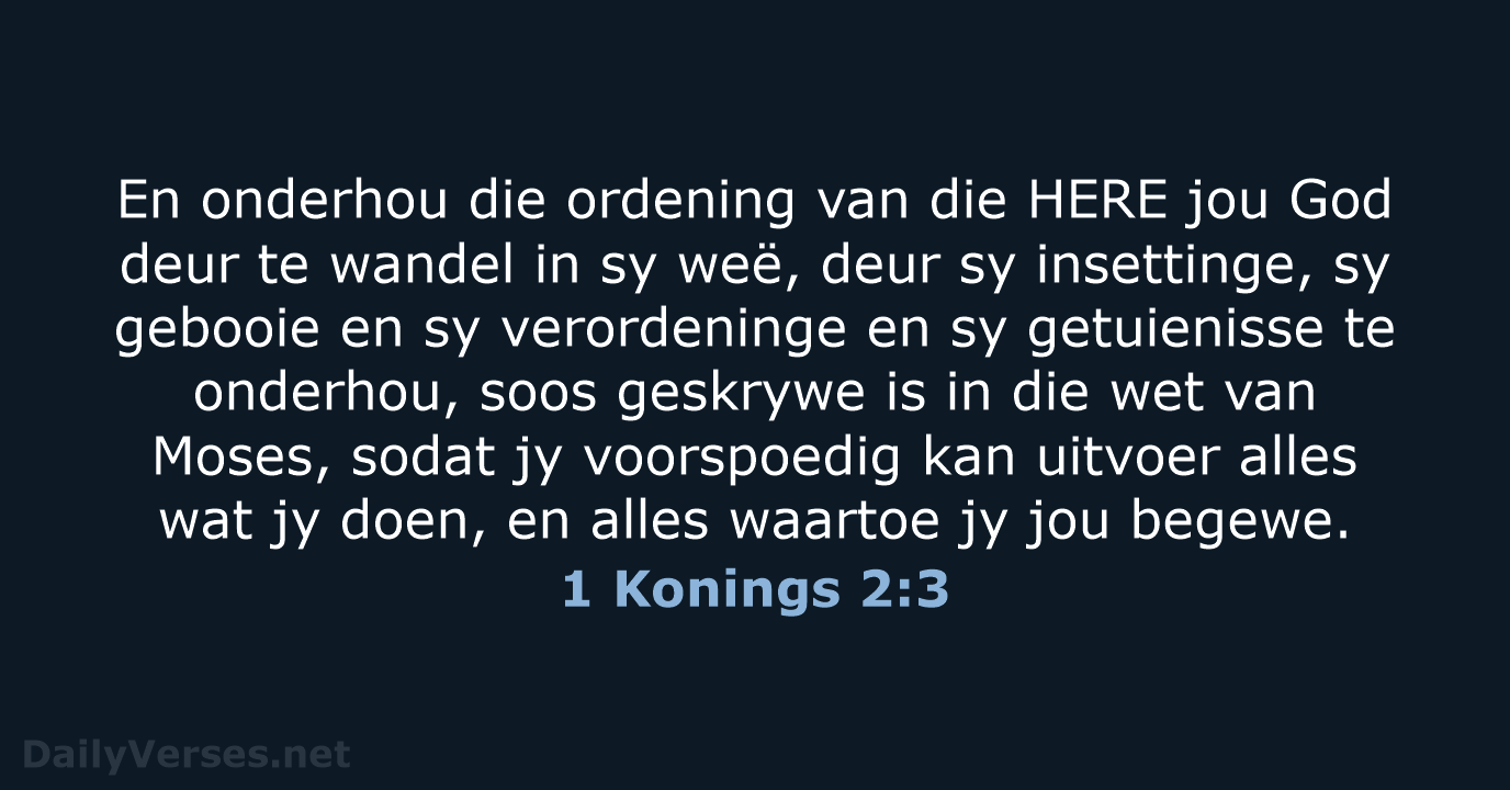 1 Konings 2:3 - AFR53