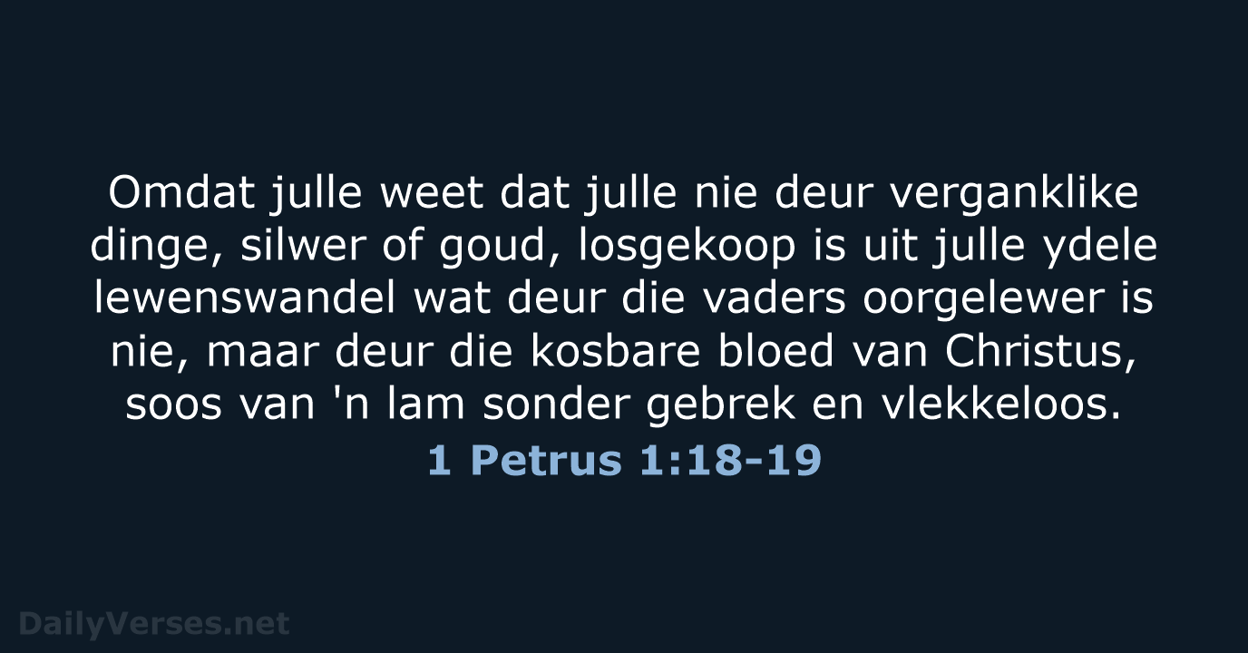 1 Petrus 1:18-19 - AFR53