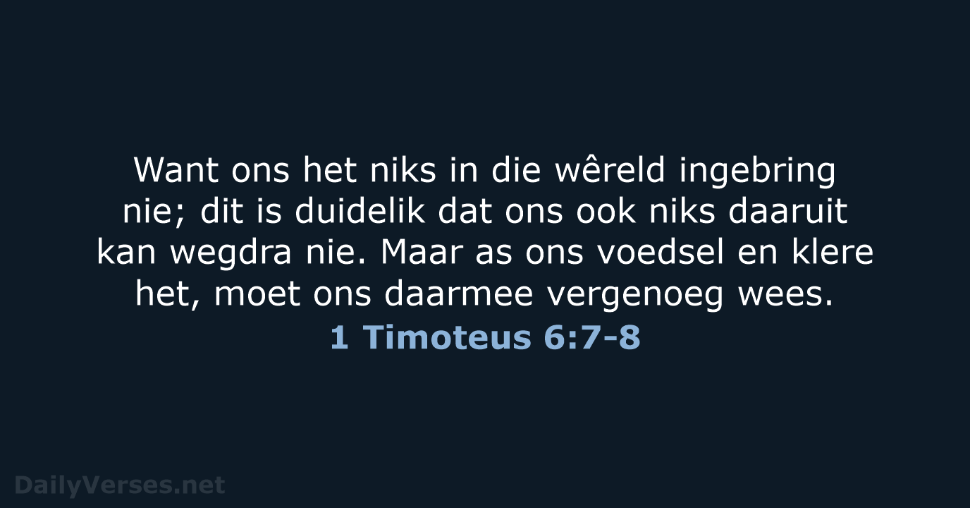 1 Timoteus 6:7-8 - AFR53