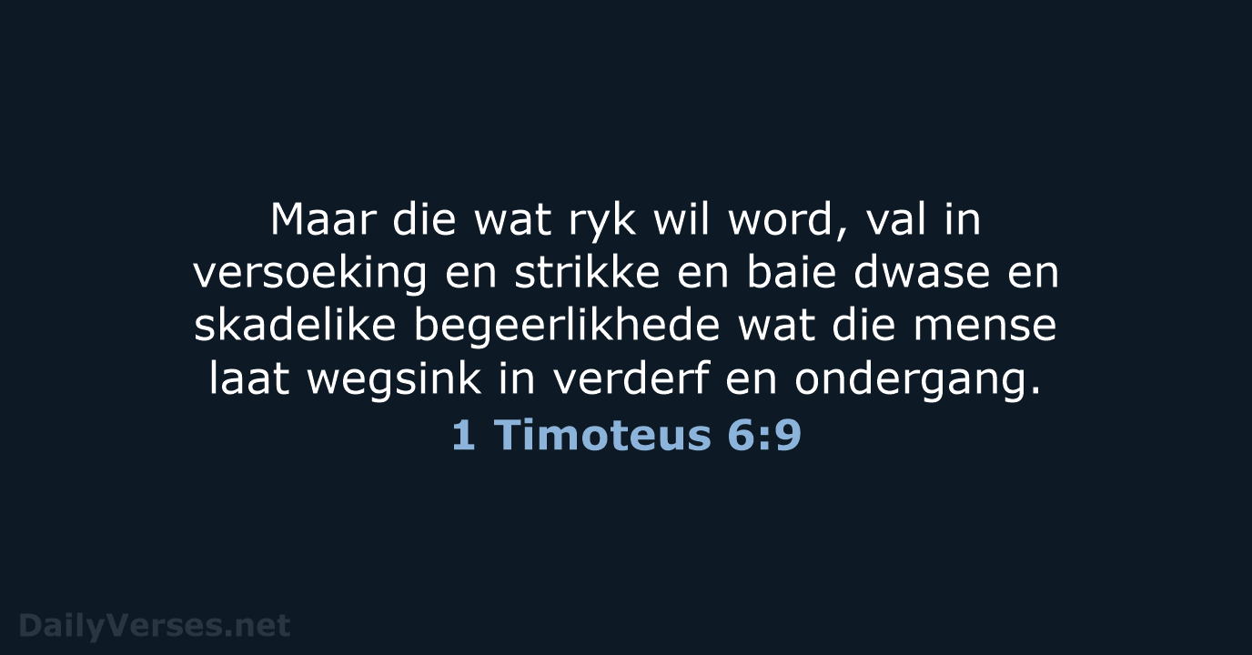 1 Timoteus 6:9 - AFR53