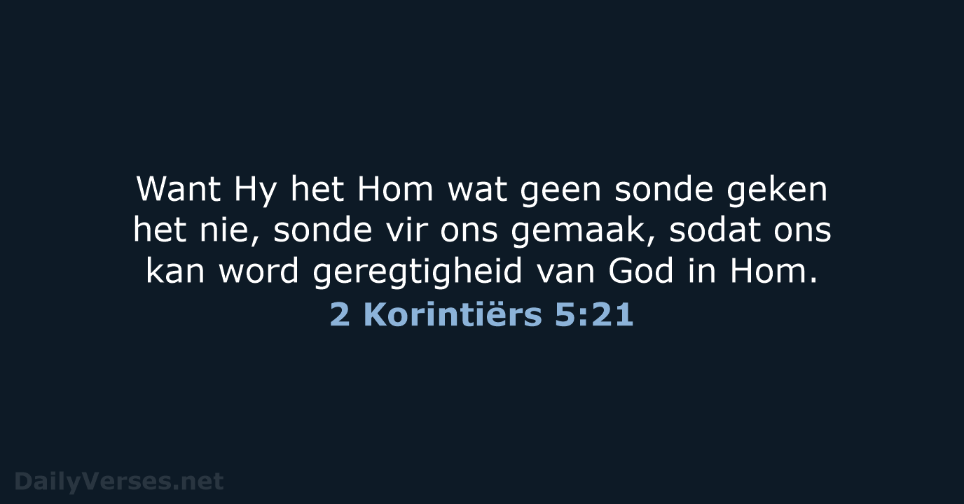 2 Korintiërs 5:21 - AFR53