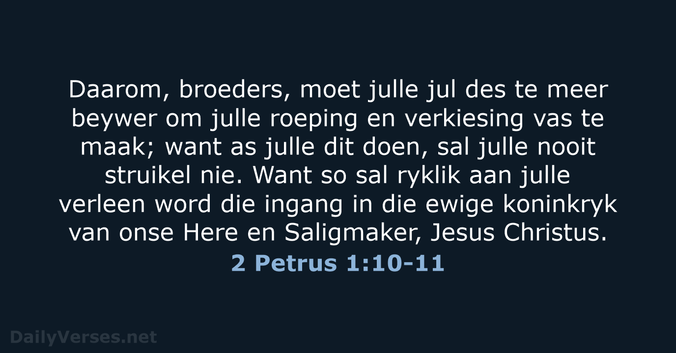 2 Petrus 1:10-11 - AFR53