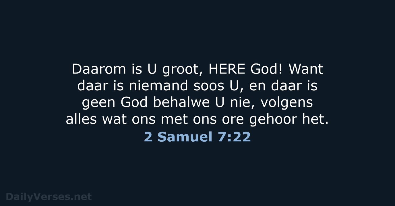 2 Samuel 7:22 - AFR53