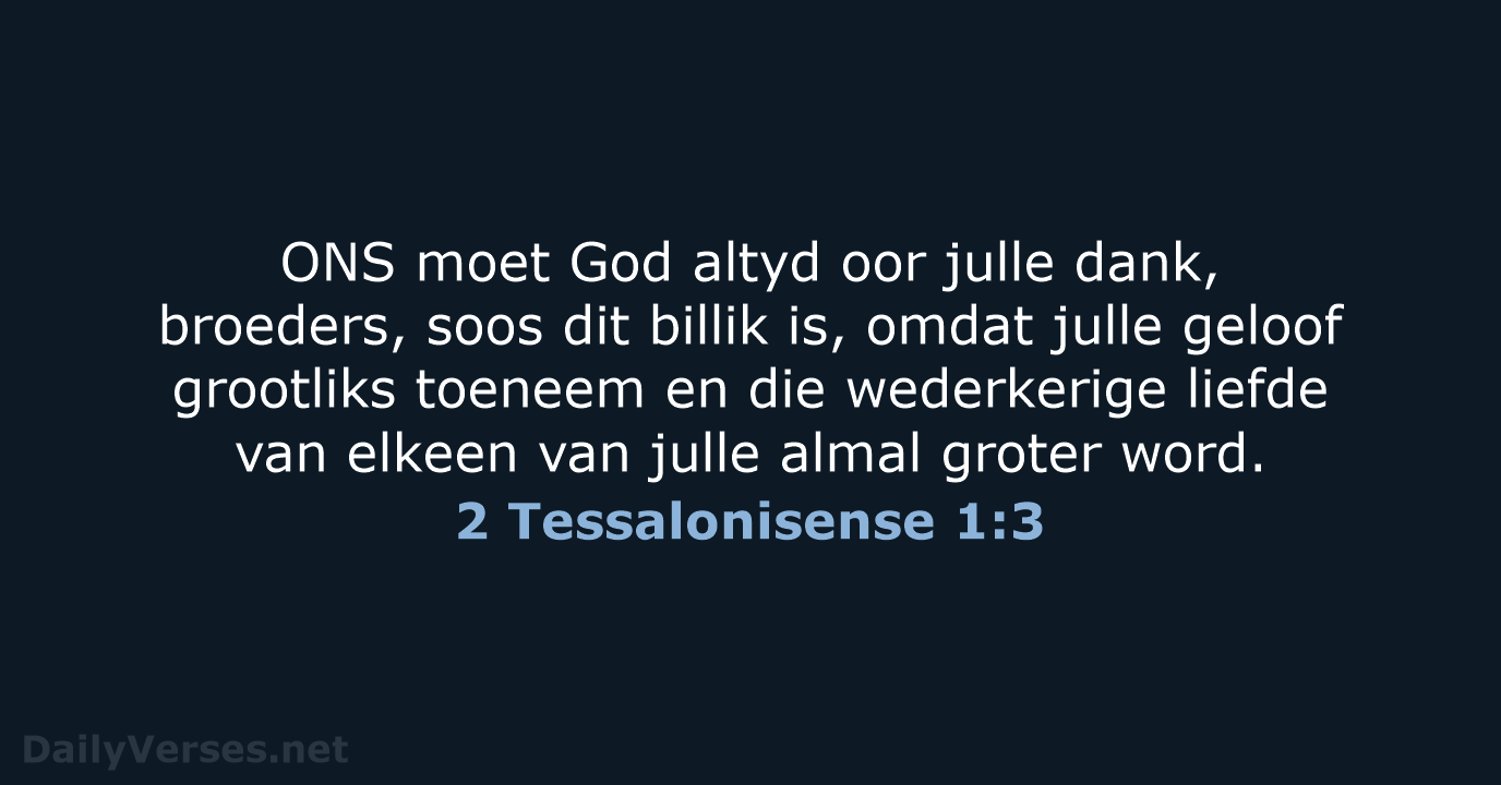 2 Tessalonisense 1:3 - AFR53