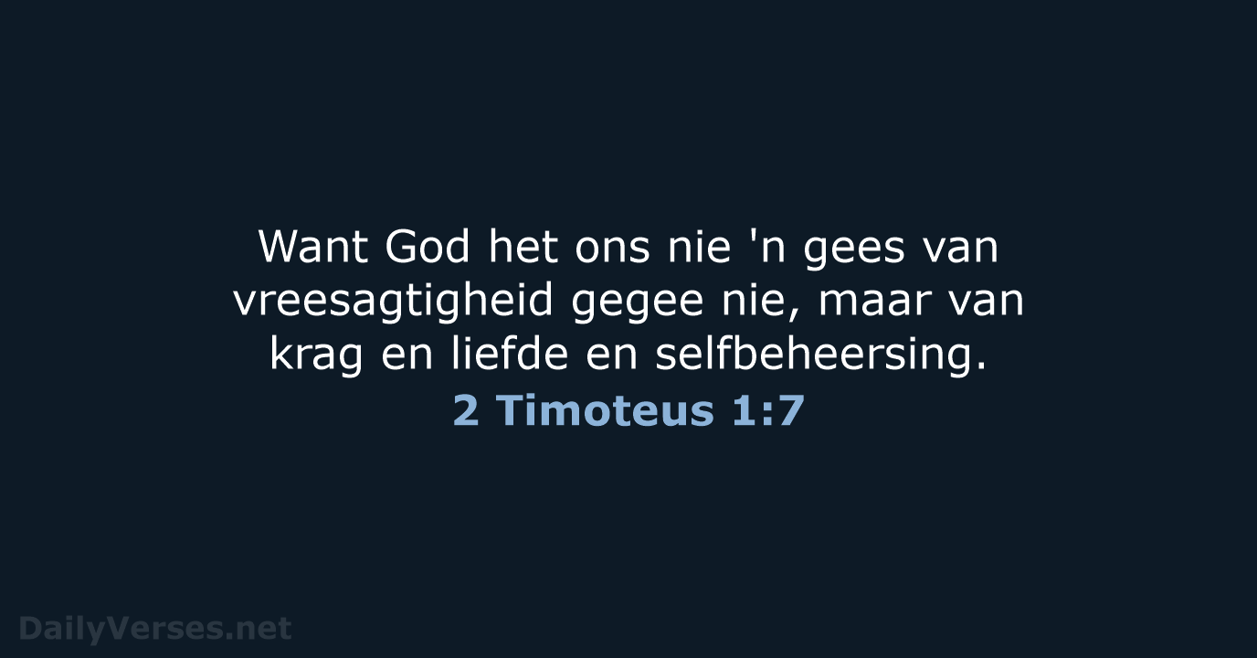2 Timoteus 1:7 - AFR53