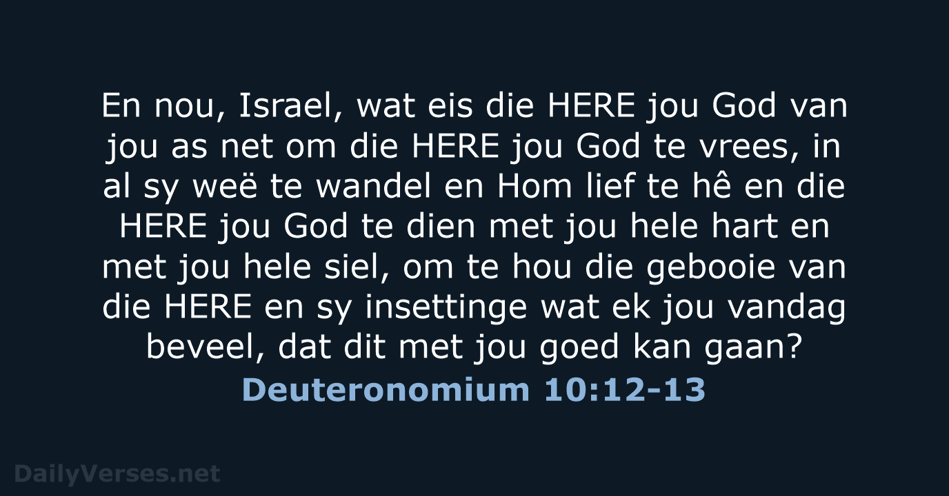 Deuteronomium 10:12-13 - AFR53