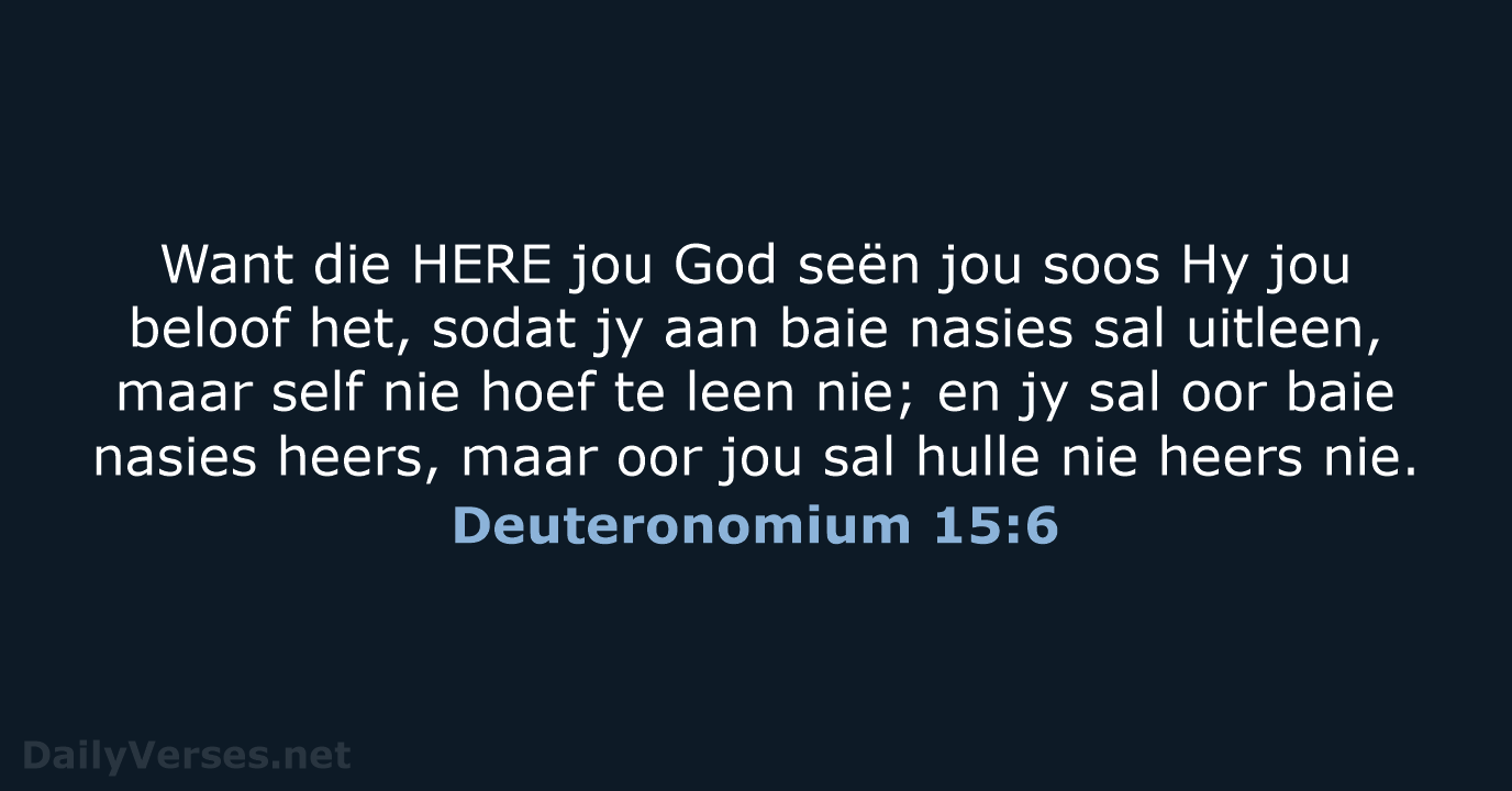 Deuteronomium 15:6 - AFR53