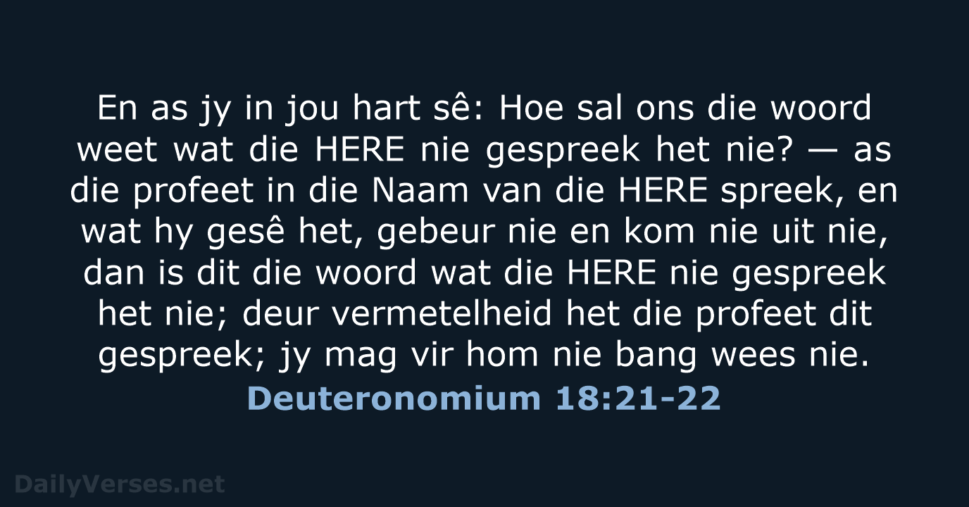 Deuteronomium 18:21-22 - AFR53