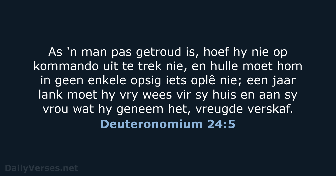 Deuteronomium 24:5 - AFR53
