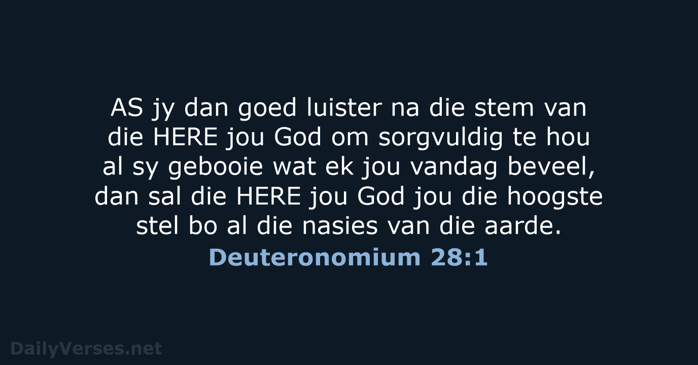 Deuteronomium 28:1 - AFR53
