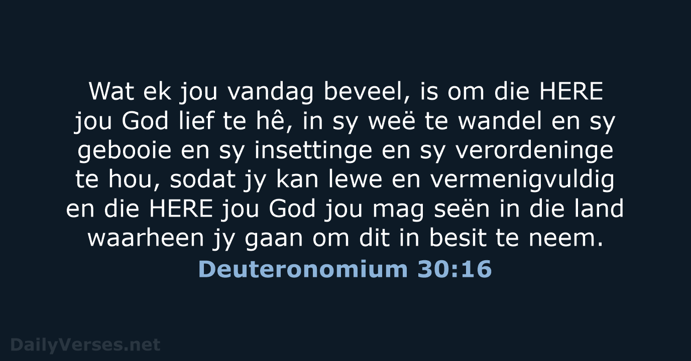 Deuteronomium 30:16 - AFR53