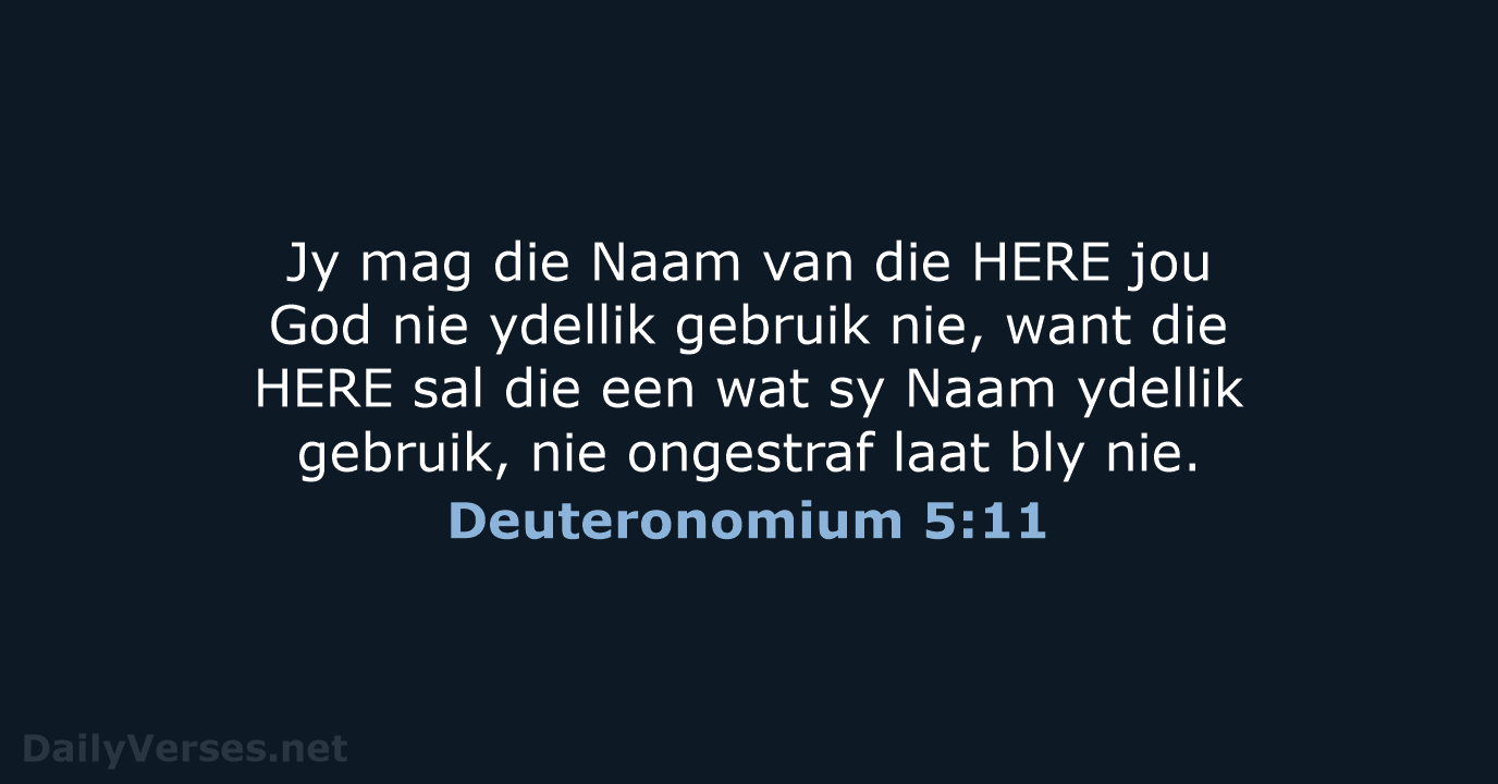 Deuteronomium 5:11 - AFR53