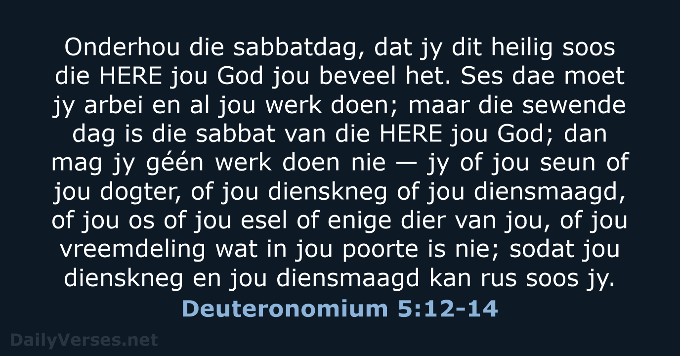 Deuteronomium 5:12-14 - AFR53